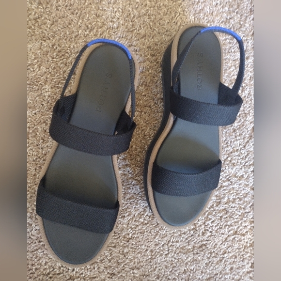 Rothy's Platform Wedge Ankle Strap Sandals NIB - Picture 1 of 13